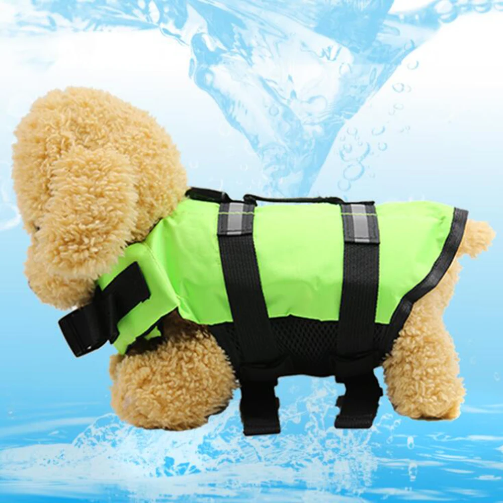 Dog Life Jacket Vest Saver Safety Swimsuit Preserver with Reflective Stripes Adjustable Belt for | Дом и сад