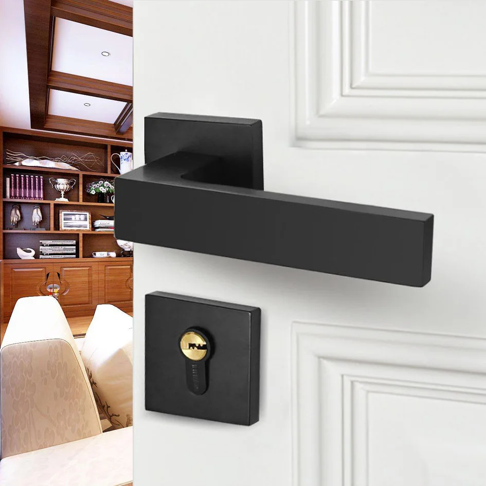 Черный замок из цинкового сплава домашняя Бесшумная дверная ручка в