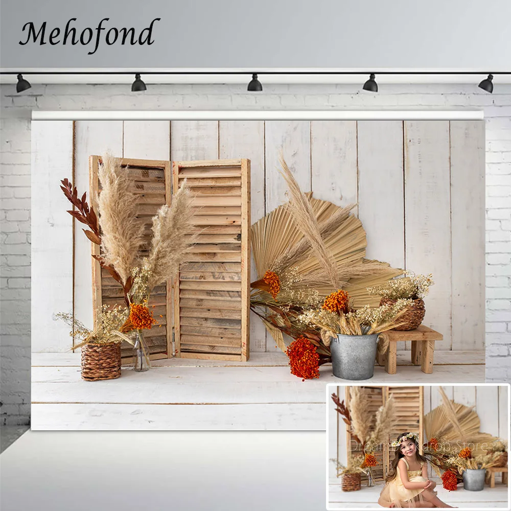 

Фон для портретной фотосъемки Mehofond с изображением деревянной стены растений цветов новорожденных детей фон для фотосъемки реквизит для фо...