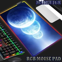 mairuige planet rgb mouse pad pc gamer laptop anti slip light anime mousepad computer keyboard desk mat csgo gaming accessories
