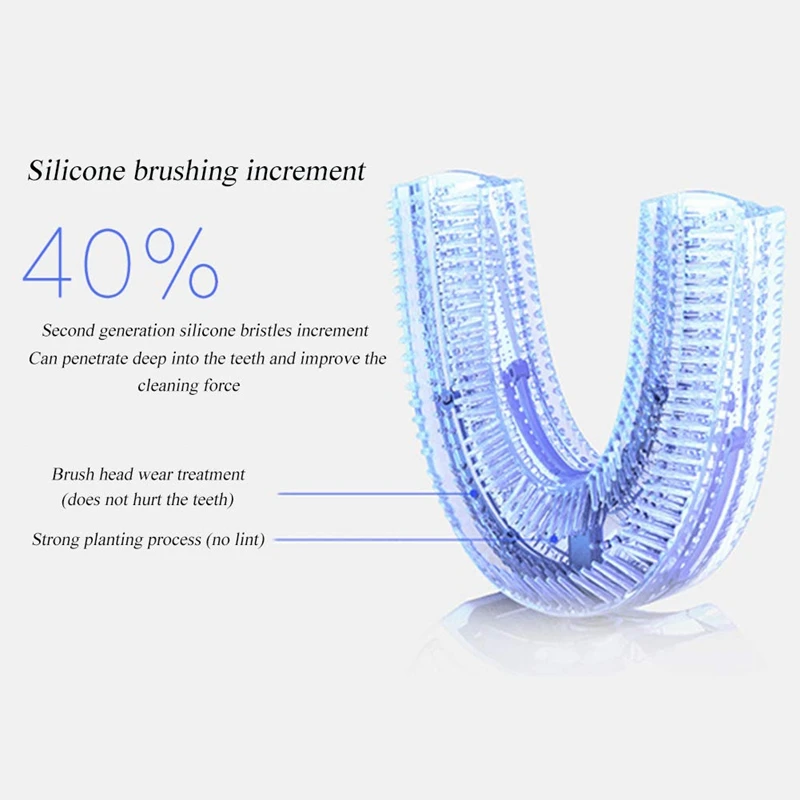 

Full-Automatic Variable-Frequency Electric Toothbrush,360 degree Ultrasonic U Type Cold Light Teeth Whitening Toothbrush Mouth C