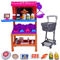 2020 fashion simulation supermarket fruit standcashier counterfoodbeveragebarbies play house childrens toys gifts for girls
