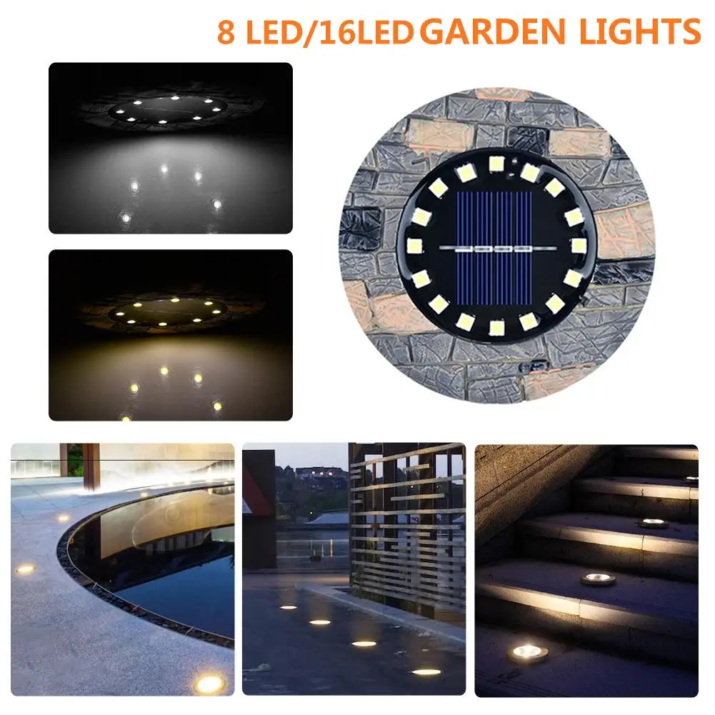 Солнечная наземная светильник s камень 16 светодиодный садовый датчик