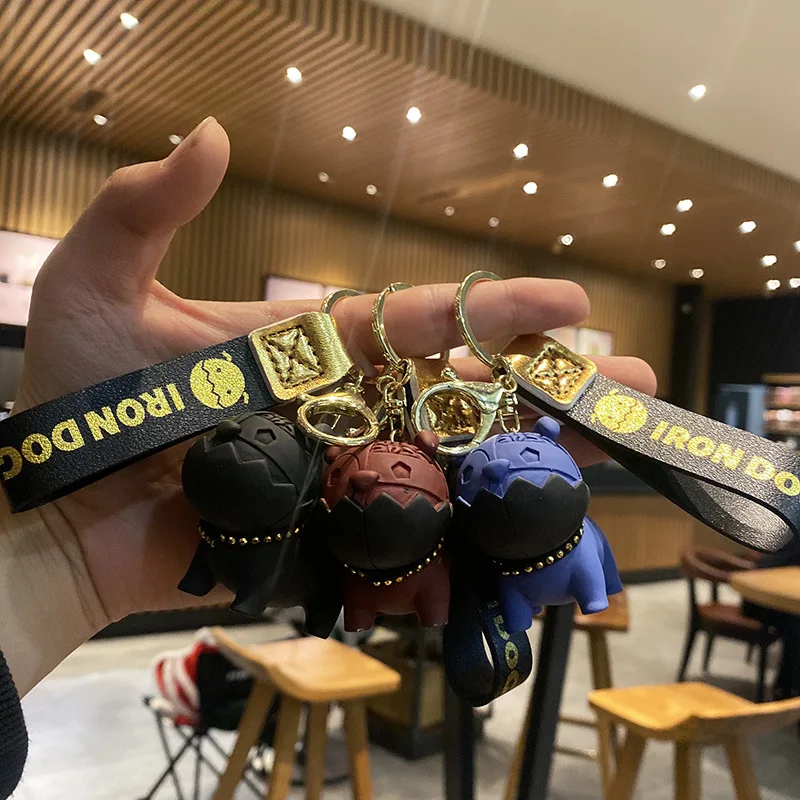 

New Creative Cartoon Machinery Dog Keychain Ring Pendant Men and Women Couple Key Chain Bag Pendant Wholesale IRON DOG