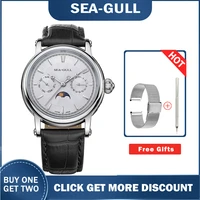 genuine seagull men watches mens mechanical wristwatches week calendar 30m waterproof leather valentine watches d0721s