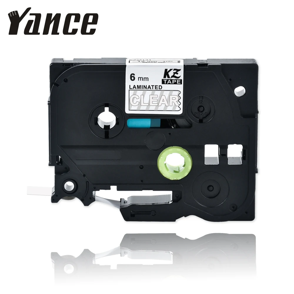 

1PCS label tape Tze 115 Tz115 Laminated Compatible For Brother label maker 6mm white on clear tze tape tze115 Cassette Cartridge