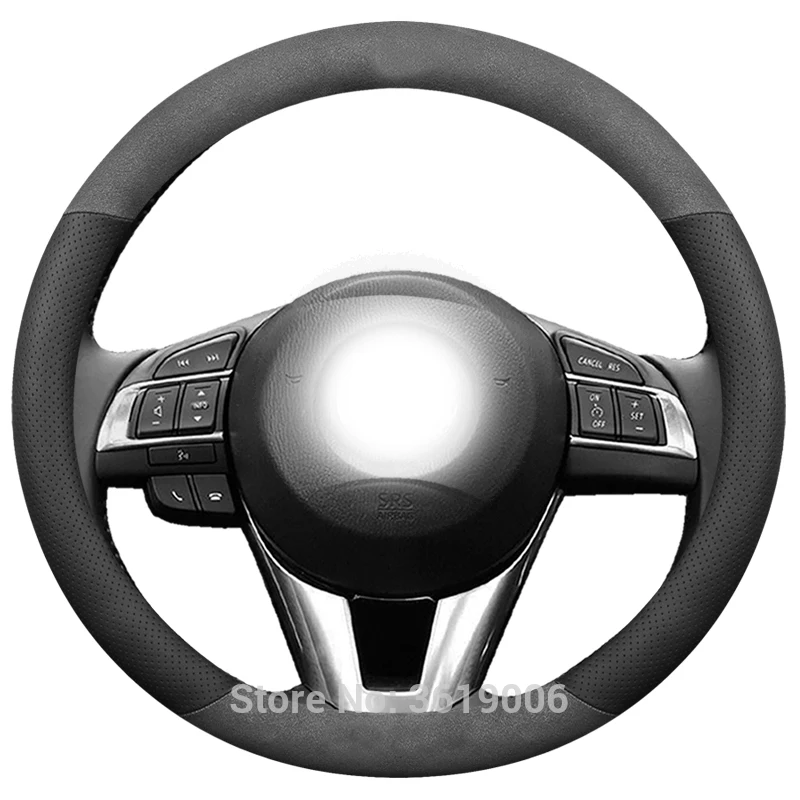 

Подходит для Mazda 6 CX-4 CX-5 Mazda 3 cx-9 импортная замша рулевое колесо крышка кожаная ручка крышки