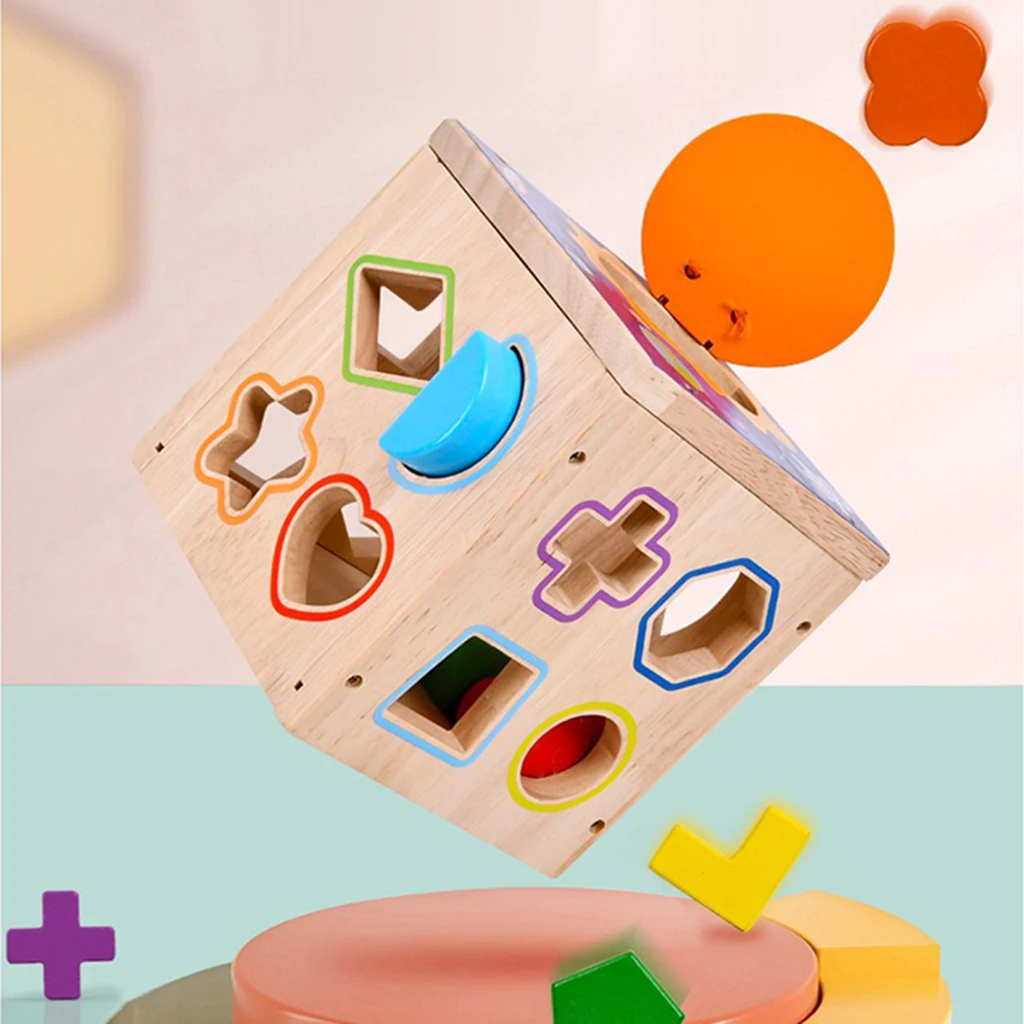 

Geometry Color Shape Sorting Block Puzzle Education Fun Activity Toys Gift