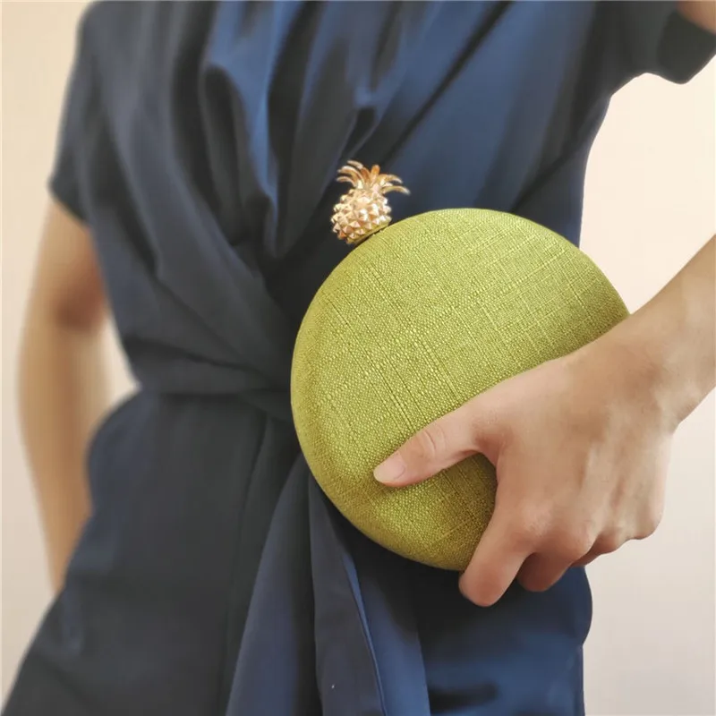 Прекрасный ананас голова хлопок конопли ручной работы круглые сумки женские