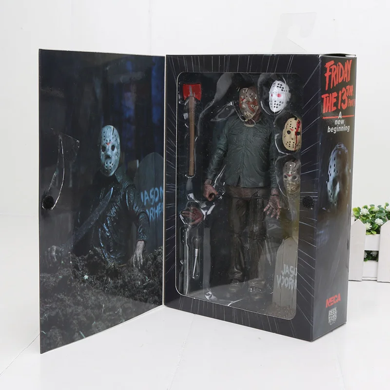 Jason 4 masks box Пятница 13-я последняя часть конечная часть 4 Джейсон Вурхиз ПВХ фигурка Gme 3D Freddy VS Джейсон фигурка модель - Цвет: Jason 4 masks box