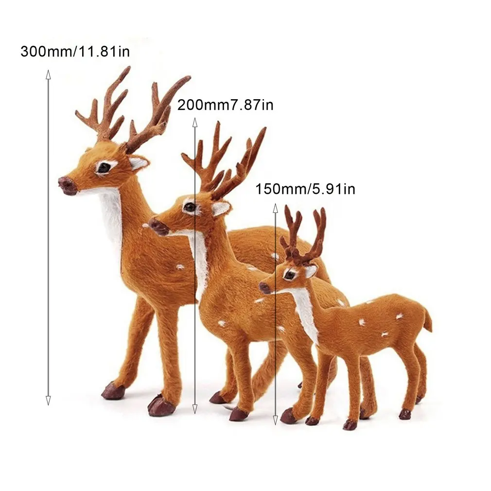 

15 20 25cm Reindeer Christmas Deer Doll Xmas Elk Plush Simulation Christmas Decorations For Home New Year Gifts