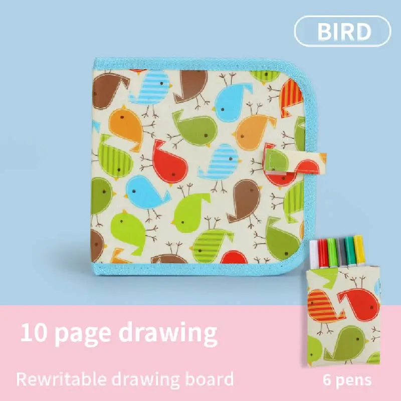 Bird 6 pens Детский портативный мягкий мел доска для рисования с водой Мел жизнь раскраска доска "сделай сам" Живопись 12 ручек - Цвет: Bird 6 pens
