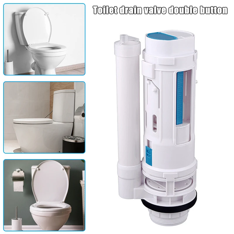 

Toilet Water Tank Connected Drain Valve 2 Flush Fill Toilets Cistern Inlet Drain Button Repair Parts Water Outlet BJStore