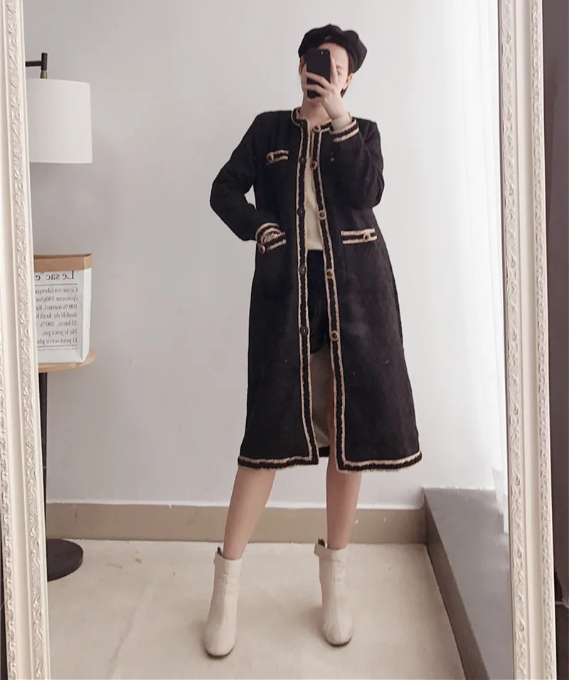 Осень 2019 женское элегантное твидовое пальто | Женская одежда