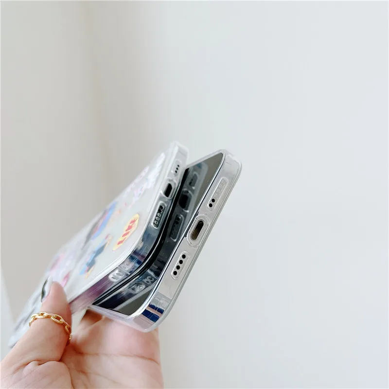 

Cute Cartoon Phone Cases For iPhone 12 Mini 11 Pro XS Max X XR 7 8 Plus SE 2020 12Pro 11Pro Fashion Straight Edge Soft TPU Cover