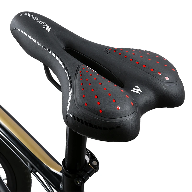 

Silicone Cushion Bicycle Saddle PU Leather Surface Bike Seat Men Silica Filled Gel Comfortable Mountain Bike Saddle Accessories