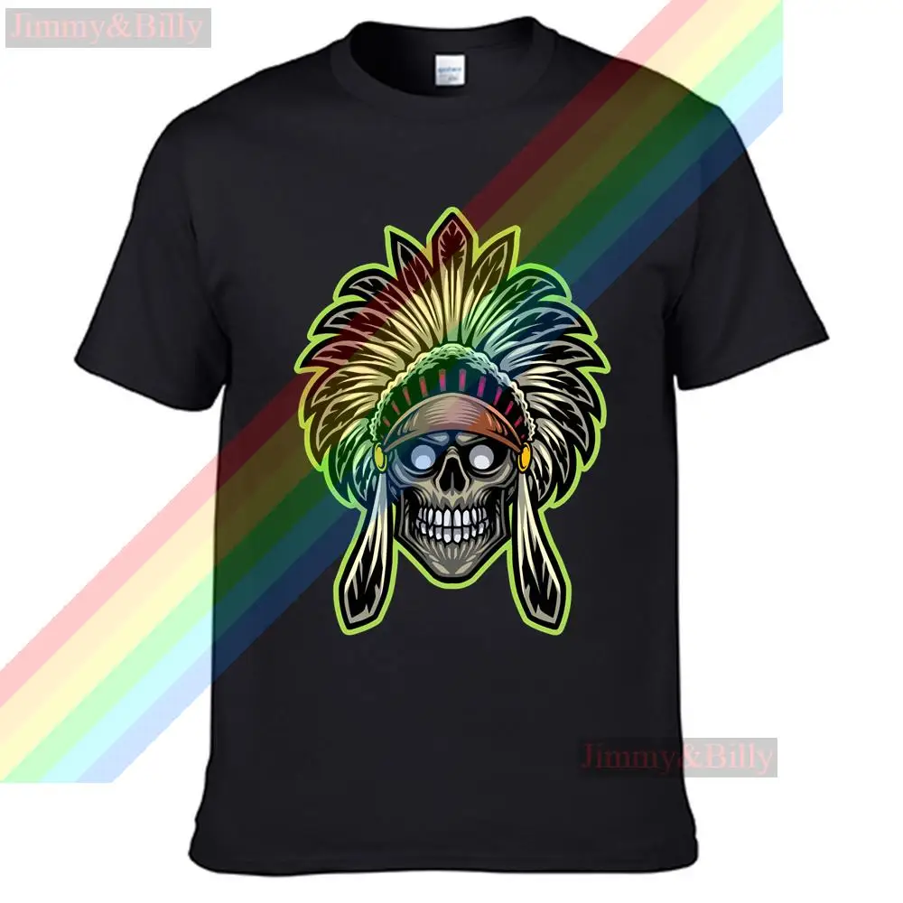 

Skull Of A Tribal Chief Indiana Headdress T Shirt For Men Limitied Edition Unisex Brand T-shirt Cotton Amazing Short Sleeve Tops