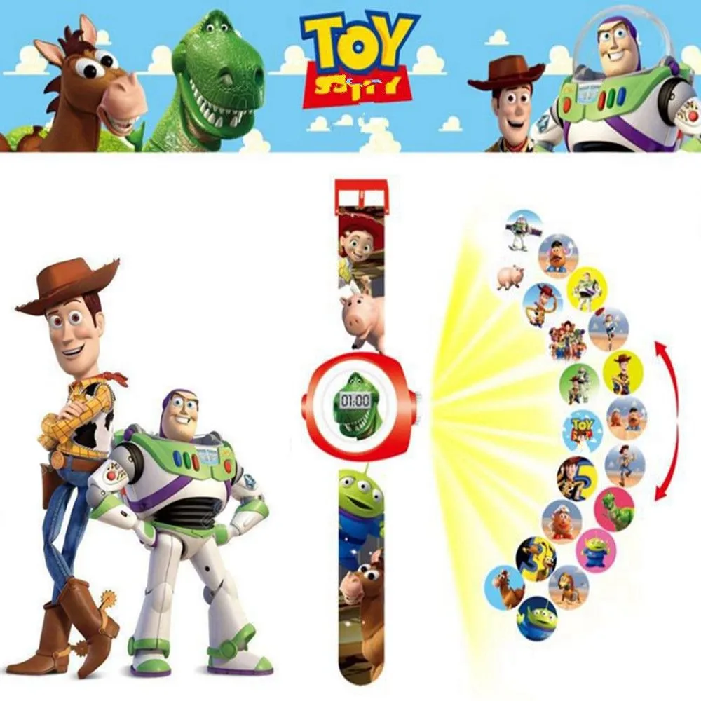 Цифровые часы с героями мультфильмов 1 шт. экшн фигурки Вуди Базз Лайтер проектор