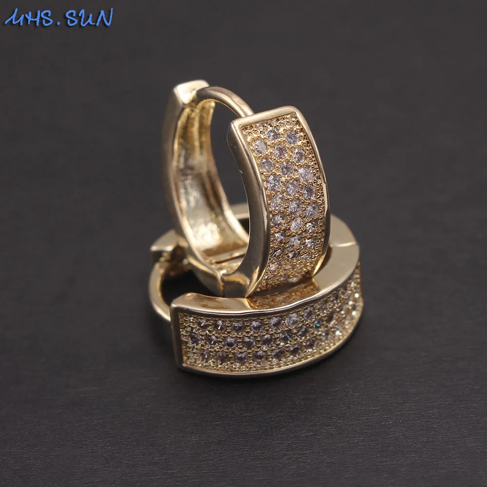 MHS.SUN модные золотые женские серьги кольца роскошные мозаичные AAA CZ Круглые