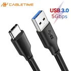 Кабель CABLETIME USB Type-C, 3 А, USB 3,0, для быстрой зарядки Samsung S20, Type-C мобильный телефон, зарядный кабель USB C для Xiaomi C265