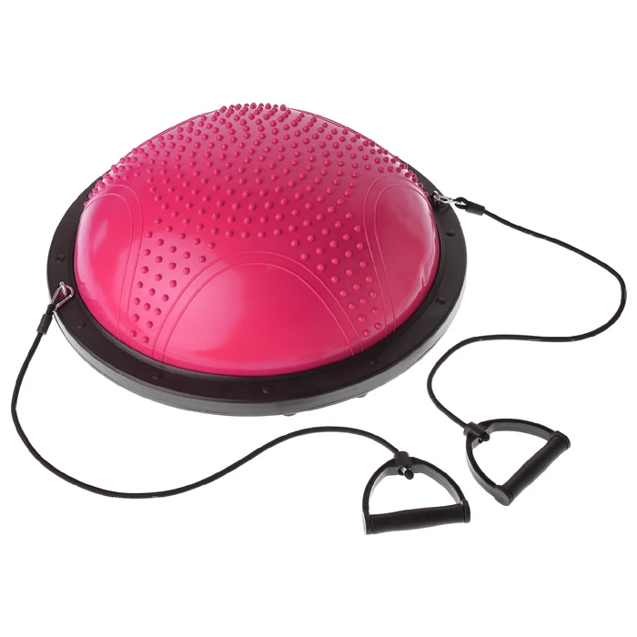 Полусфера BOSU гимнастическая массажная 55 х 25 см с насосом цвет розовый | Спорт и