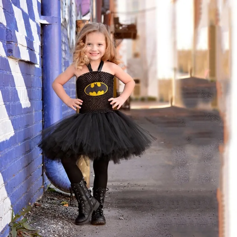 Для девочек супергерой Робин из вечерние Сетчатое платье детский костюм для