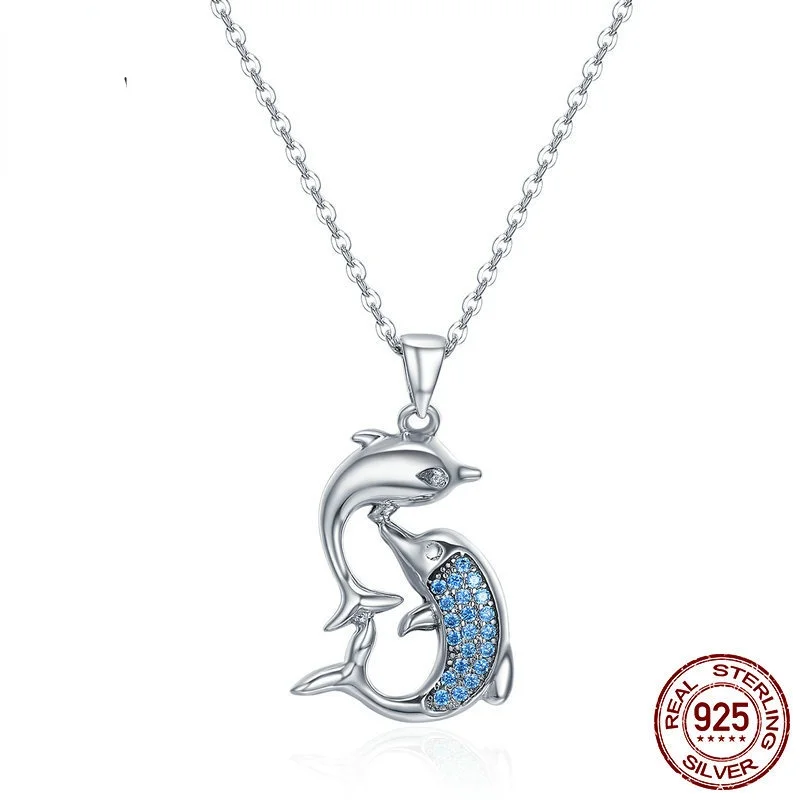 

Hot Selling Fantasy Dolphin Conch Sterling Silver Necklace Simple Ladies Necklace