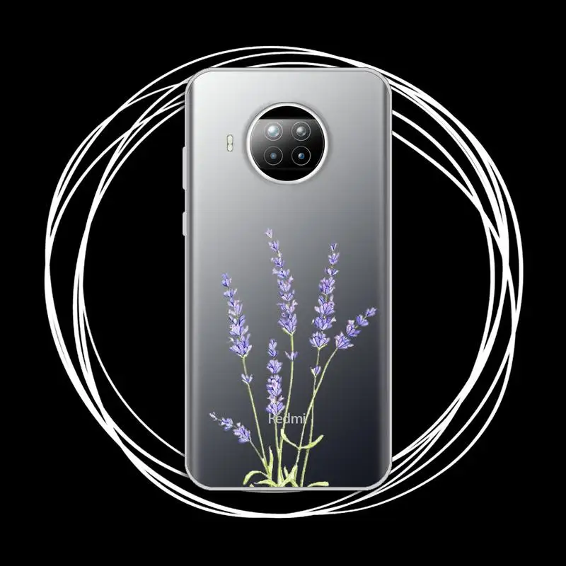 

Lavender Purple Flowers Phone Case Transparent for Xiaomi mi Redmi note 10 t 8 9 pro lite 11 Samsung S 8 9 10 20 plus ultra