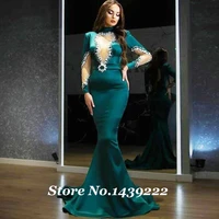 fashion new mermaid green beads evening dress robe de soiree celebrity vestidos fiesta custom made
