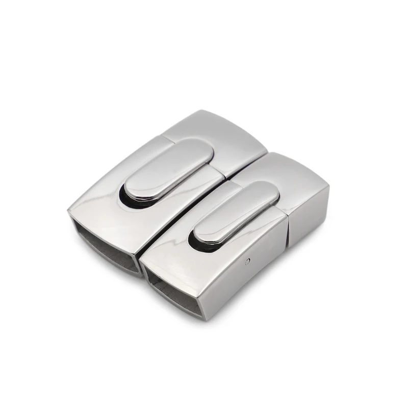 Застежка для браслетов из нержавеющей стали с высокой полировкой кожаного шнура