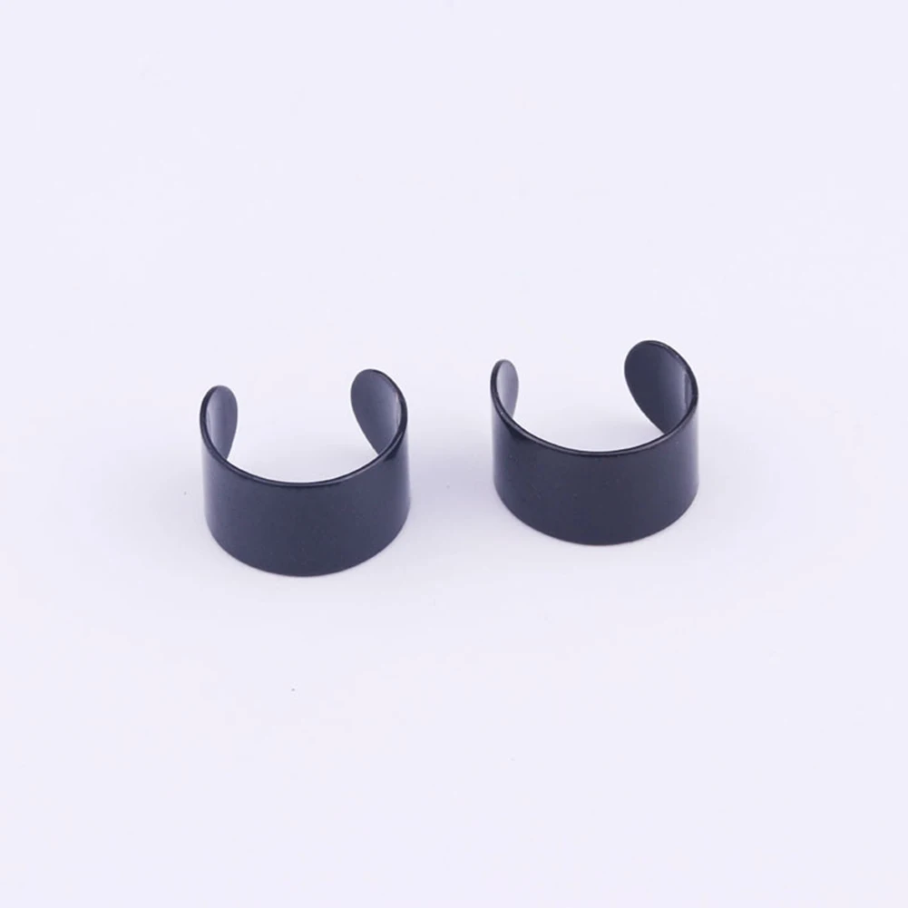 black 1 шт., модные серьги-клипсы, манжета, поддельные серьги из нержавеющей стали, черный, золотой, серебряный, регулируемый размер, ушное кольцо - Окраска металла: black