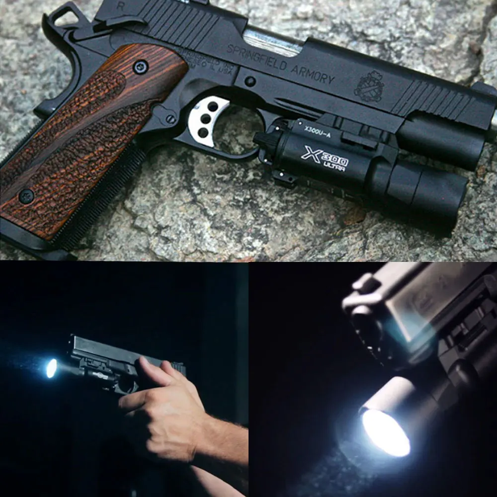 

500 Lumens High Output Tactical X300 Ultra Pistol Gun Light X300U Weapon Light Lanterna Flashlight Glock 17 18 1911 Pistol Light