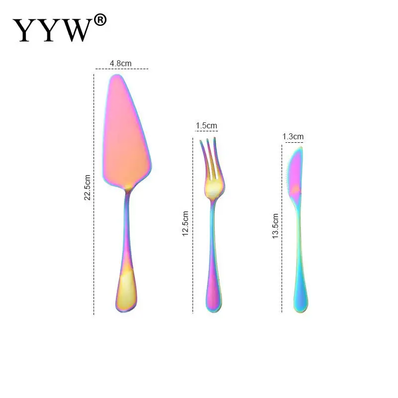 Набор разноцветных столовых приборов комплект из нержавеющей стали столовые