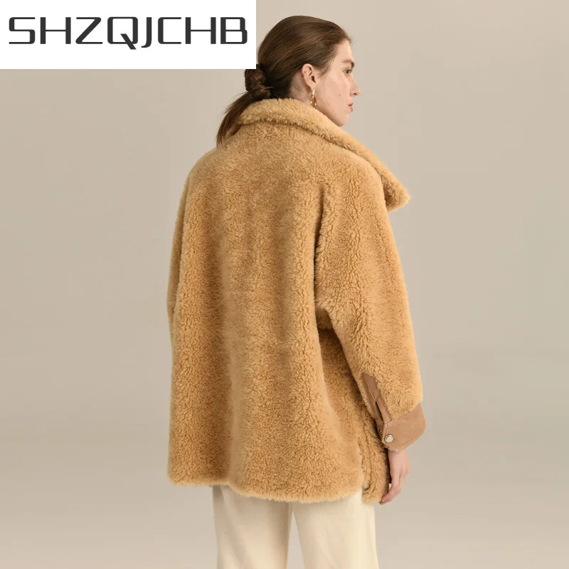 

SHZQ женская шуба из 100% натурального меха женская одежда 2021 Корейская Толстая теплая куртка зимняя замшевая Женская Шуба HYL1936