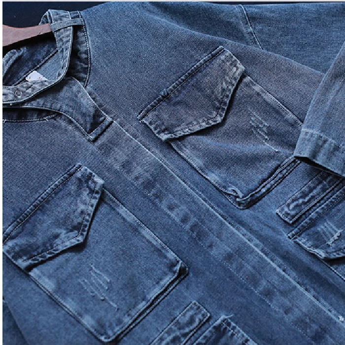 

Cheap Oversize Casual Cowboy Trench Coat for Women Loose Outwear Single-breasted Long Denim Coats With Drawstring Female Clothes