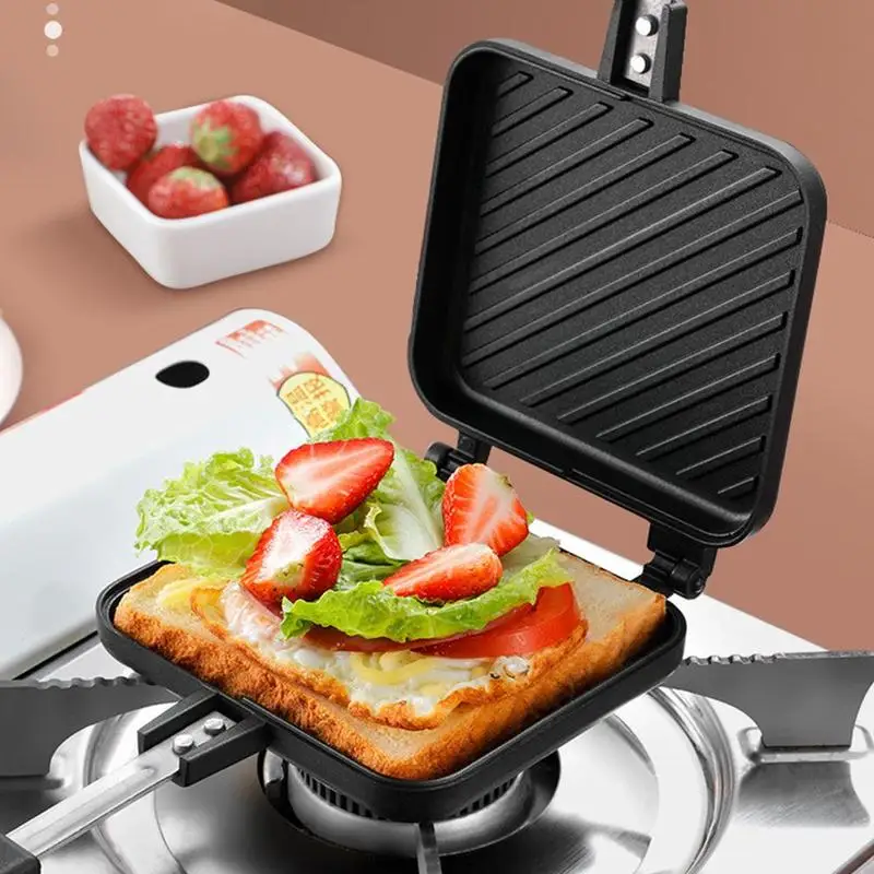 

Sandwich Bread Mold Double-Sided Frying Pan Toast Mold Baking Tray Non-Stick Energy-Saving Durable Double-Sided Baking Tray