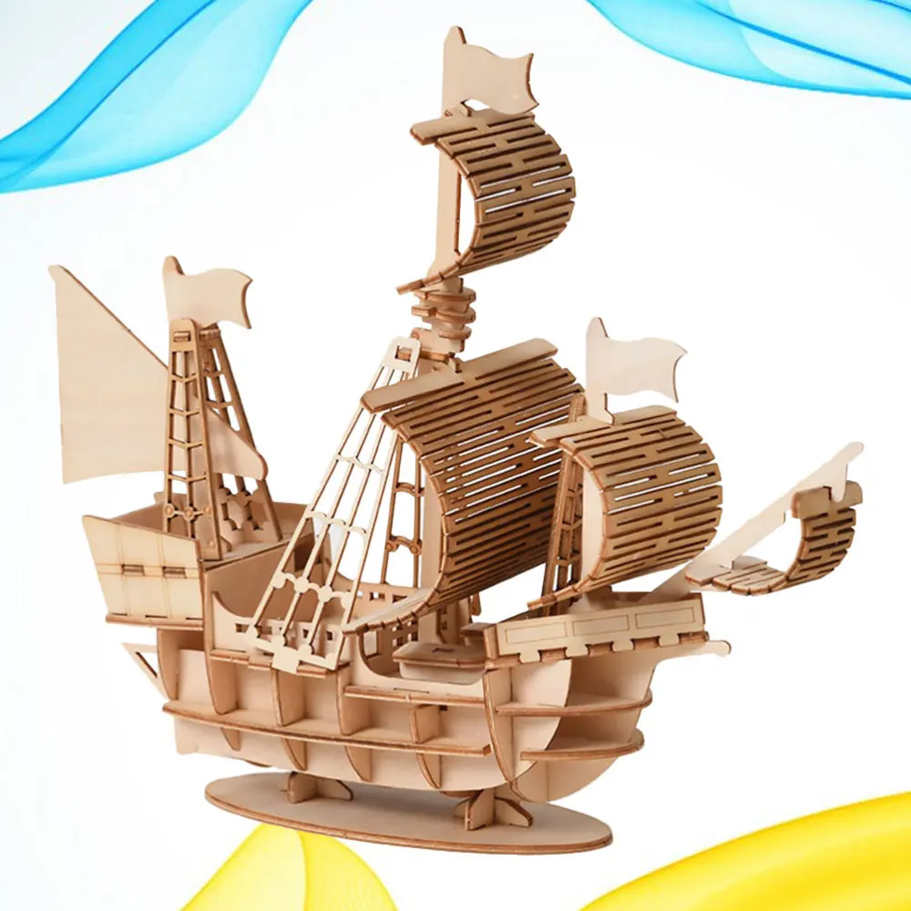 1 Набор Деревянный Пазл сделай сам игрушка пазл 3D модель корабля ручной работы