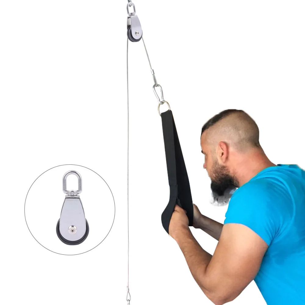 

1 Set Forearm Wrist Trainer Arm Strength Training Rope Cable Pulley System