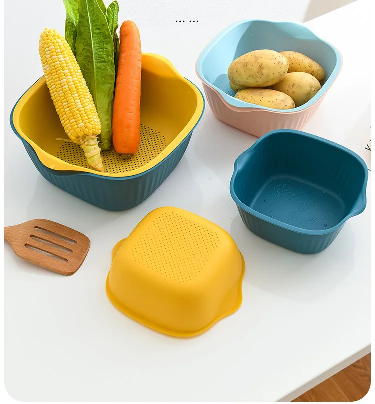 Двухслойная сливная сетка для кухонной раковины корзина фруктов и овощей