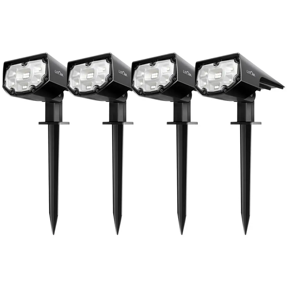 4 Pack Litom CD190 12 Светодиодный светильник на солнечных батареях для газона s IP67 Водонепроницаемый 2 Светильник Модели солнечный светильник s для двора тропинки настенный открытый сад - Испускаемый цвет: 4 Pack