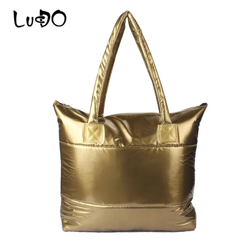 Сумка тоут LUCDO женская пуховая мягкая вместительная хлопковая сумочка