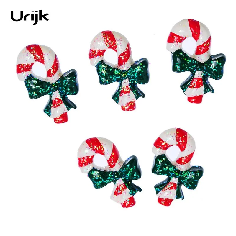 DIY рождественская елка Смола нашивка для украшения Flatback конфеты тростника