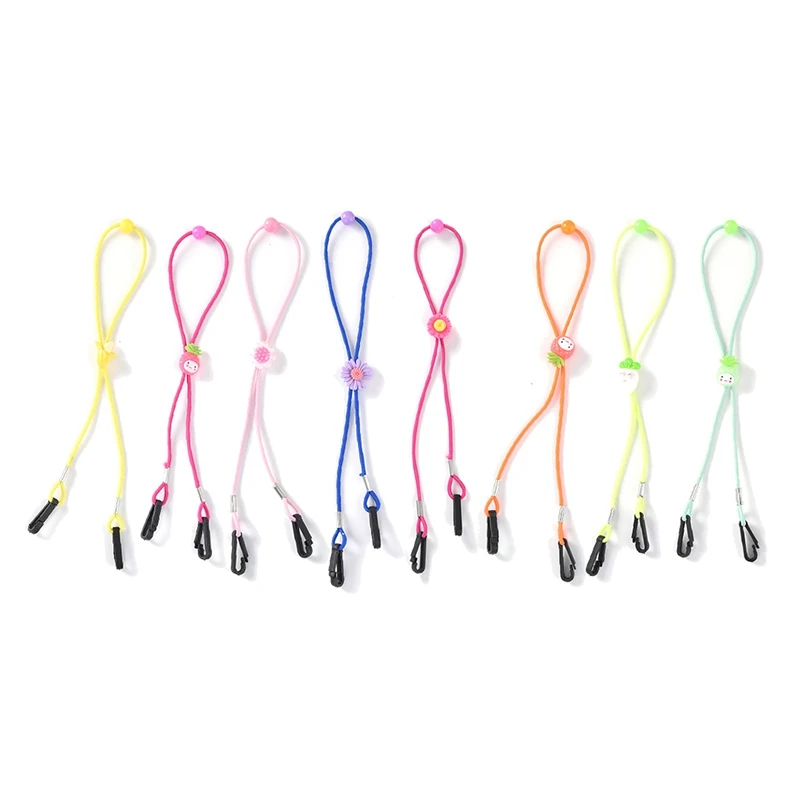 

10Pcs Mask Sewing Elastic Band Cord with Adjustable Buckle Stretchy Mask Earloop Lanyard Earmuff Rope DIY Making Supplie