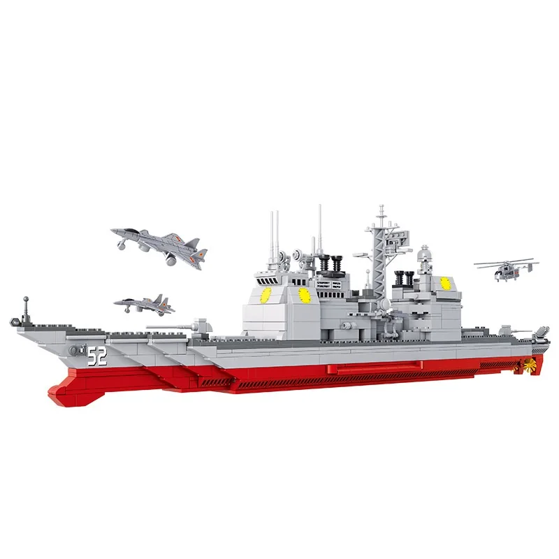 

Военное оружие, ракета, разрушитель, корабль, модель, кирпичи, строительные блоки, игрушки для детей, подарки для мальчиков, 883 шт.