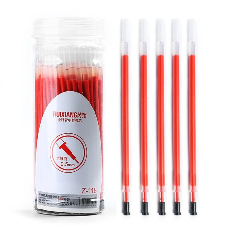 

80pcs Gel Pen Refill Set Black Blue Red Ink Ballpoint Pen Bullet Tip 0.5mm School Office Writing Supplies Stationery High Qualit