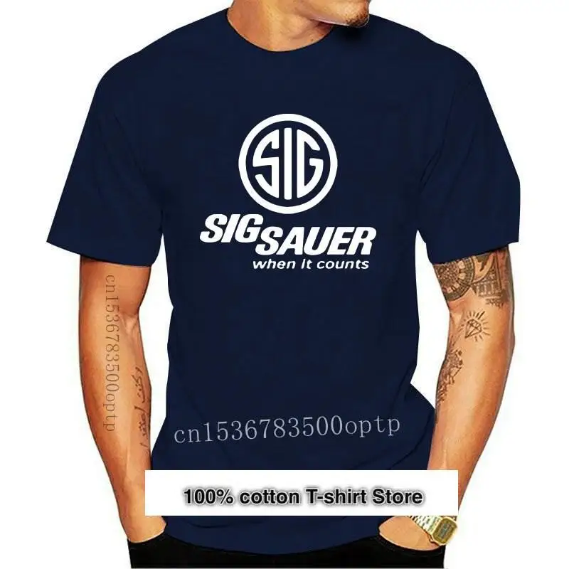 

Camiseta de cuello redondo para hombre, camiseta limitada con Logo de SIG SAUER, talla S - XXL de Estados Unidos