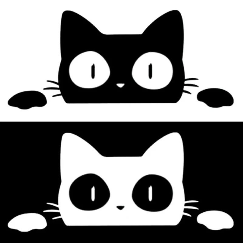 

C 14CM*6CM Surprise Cat Peeking Car Sticker Vinyl Decal