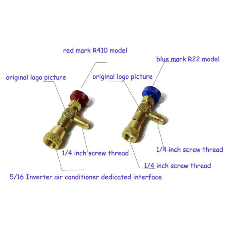 

2pcs Liquid Safety Valve R410A R22 Air Conditioning Refrigeration Charging Adapter Safety Adapter Air Conditioning Maintenance