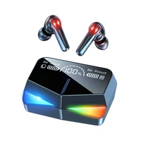 earphones m28 low latency earbuds game earphones touch control bluetooth 5 1 wireless headphnes with mirror screen led display