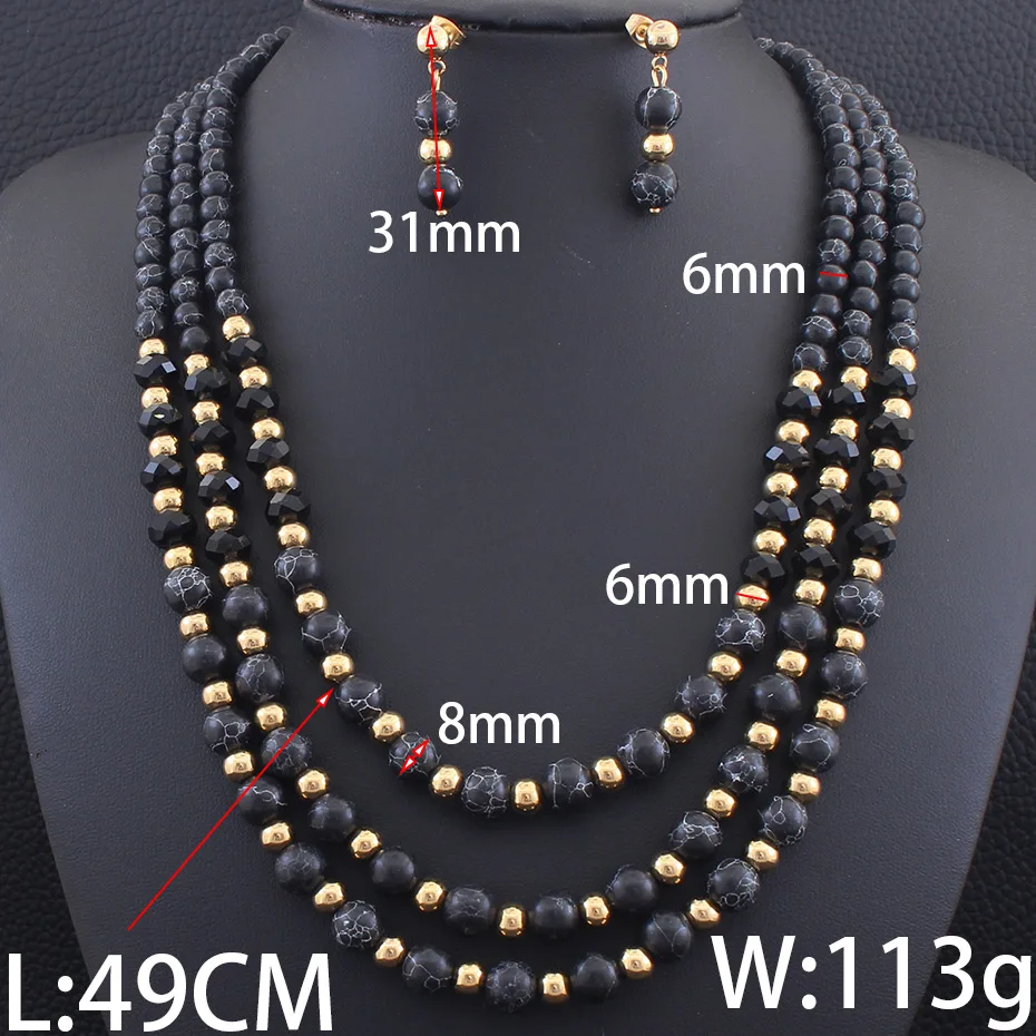 Sweater Ball Necklace &amp Stud Earrings Fashion Stainless Steel Jewelry Sets For Women SEUZAACF | Украшения и аксессуары